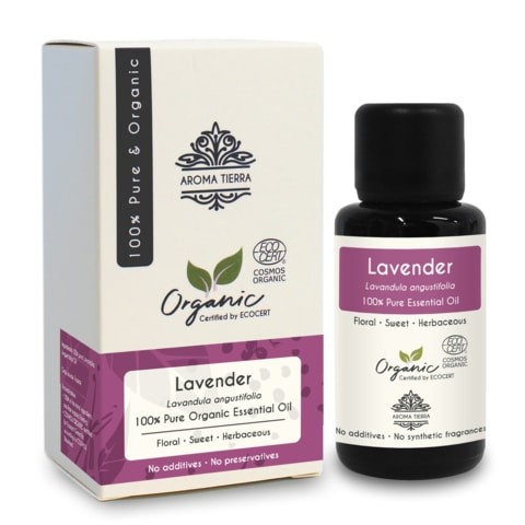 Lavender Essential Oil by Aroma Tierra (France) - Aroma Tierra - 100% Pure, Natural, Ecocert Certified Organic - 30ml