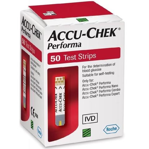 Accu-Chek Blood Glucose Test Strips, 50 Pieces