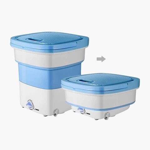 ALISSA-Mini Portable Folding Ultrasonic High Frequency Washing Machine for Dorm, Apartment, Camping , Traveling (Blue)