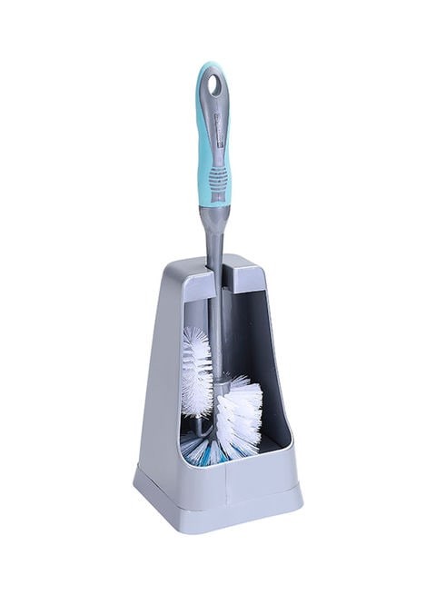 Royalford Bathroom Cleaning Brush With Holder - Grey/White/Blue 40x12x12