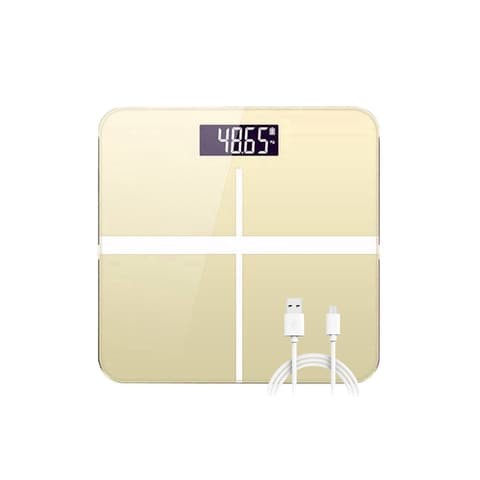 ALISSA-Smart Body Fat Scale 4-Point Sensor Bathroom Weight Weighing Health Indoor Fitness Digital, Yellow.