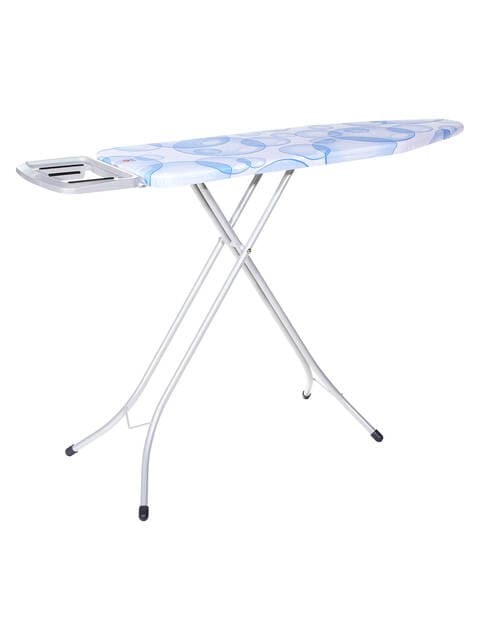 High-Quality Foldable Portable Ironing Board With Steam Iron Rest Blue/White 110x34cm