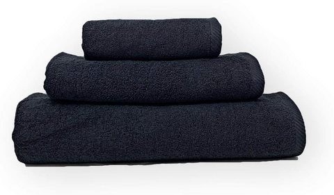 Lash Premium Spa Bath Towels, Gym, Pool Towels, 3 Pieces Cotton 70 x 140 cm, Black