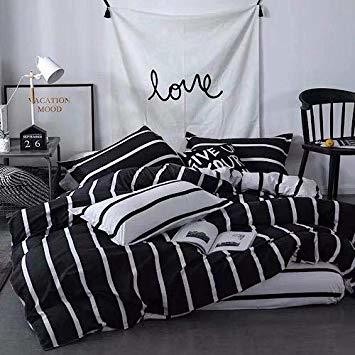 Less Deals - Twin Size, 6 Piece Bedding Set, Striped Design