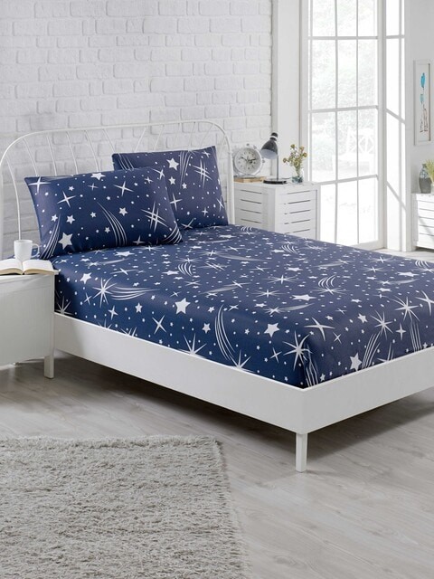 Halley navy blue bedding set