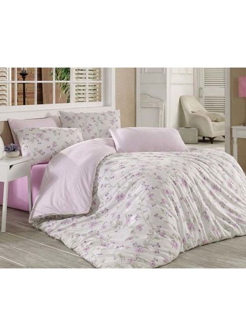 Double and king size bedding set, cotton, floral pattern, multiple colors