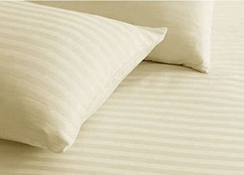 Maestro Beige Satin Stripe Pillow Cover 2Pcs Set, 50x75cm