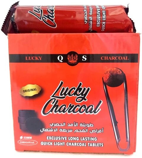 Lucky Charcoal 80 Pieces - Al Saqr - Fast Flammable and Long Lasting Charcoal Incense for Incense - 33 mm