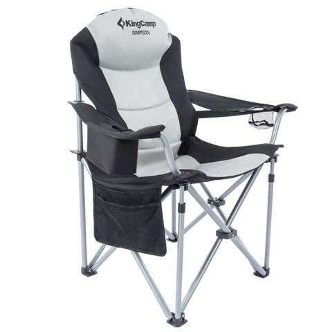 King camp-Deluxe Hard Arms Lumbar Support Camping Chair