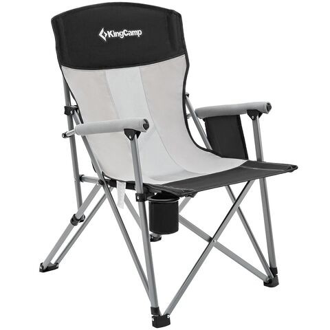 King camp-Hard Arm Comfortable Oversized Folding Camping Chair With Hide-Away Drink Holder