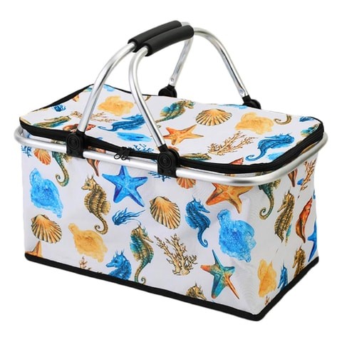 Aiwanto Storage Basket Trolley Bag Folding Shopping Bag with Wheels Travel Storage Bag Fruit Beverages Carry Bag Storage Trolley