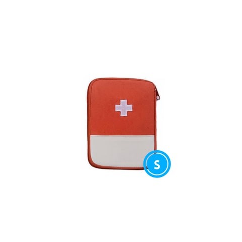 1PC.- First Aid Kit Mini Survival Emergency Bag Multi-Layer Pouch Outdoor Sport Travel Medical Storage Holder, Small-Red.