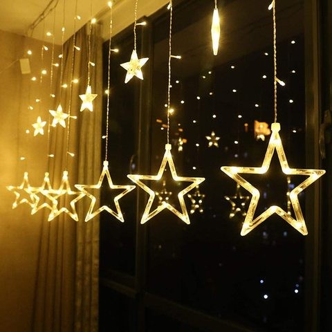 Doreen LED Strip Lights in the form of stars for Ramadan decorations, 2.5 meters, 220 volts, white