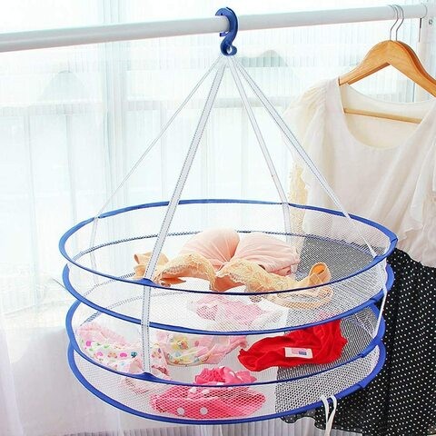 Aiwanto Cloth Drying Basket Rack Inner Wear Drying Basket Hanging Rack Laundry Bag