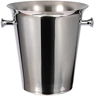 Aiwanto 2L Ice Bucket for Party Ice Cube Bucket Silver Bucket