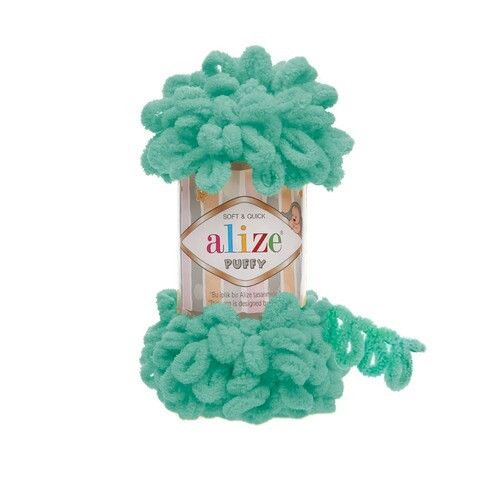 Alize Puffy Hand Knitting Yarn (Aqua No. 490)