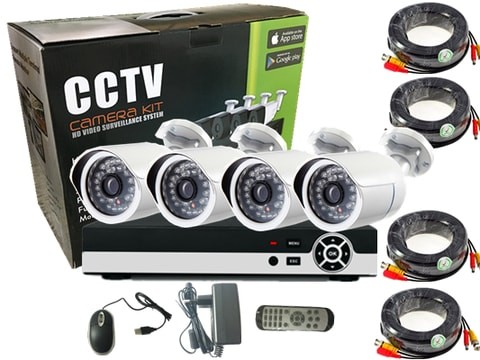 Tom Vision AHD 1.3 MP/720P 4 Channel Security Camera Set 4 Pieces