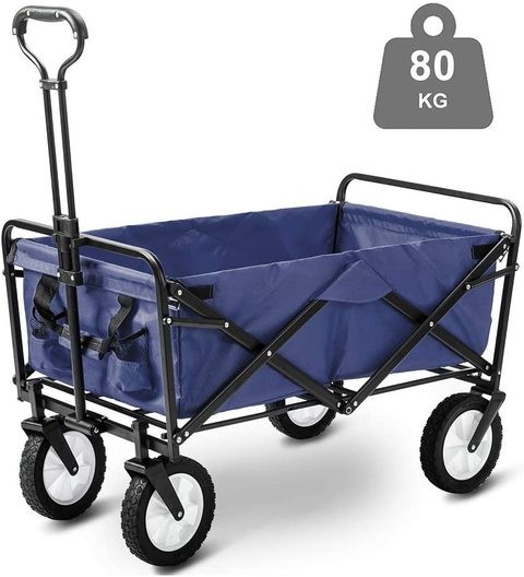 Portable Folding Garden Baby Stroller Outdoor Carriage Trolley 80kg Max Outdoor/Festival/Camping Blue