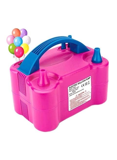 Generic Double Nozzle Electric Portable Air Balloon Inflator - Pink/Blue