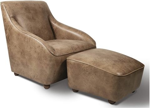 Home Canvas Roxy Armchair With Cushion Ottoman Style - Size: 81.03 x 86.11 x 77.98 cm - Brown