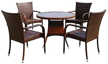 Yulan outdoor rattan furniture 4pcs chairs and 1 round table