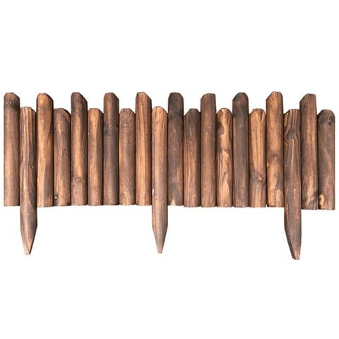 Picket Fencing Garden Fence Stake Wooden Protective Guard Edging Decor Lawn Flower Bed Fence Screen Plant Guardrail Animal Barrier Decor 120x35cm