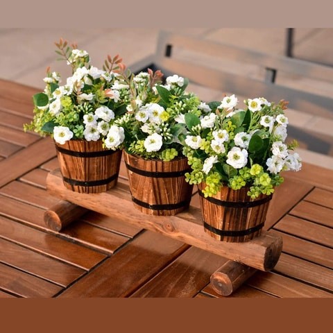 LINGWEI Creative Wooden Flower Pot Succulent Plant Pot Fleshy Combination Plant Pot Ornamental Bonsai Planters, for All Indoor Plants, Flowers, Herbs, Leaf Plants,Succulents