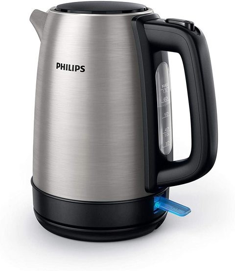 Philips Daily Set Stainless Steel Kettle, Spring Cover, Pointer Light, Silver, 1.7 L, Hd9350 / 92