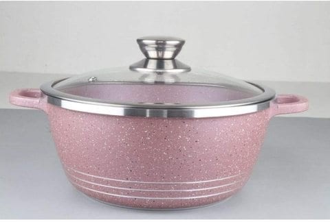 Granite cooking pot with glass lid 20 cm