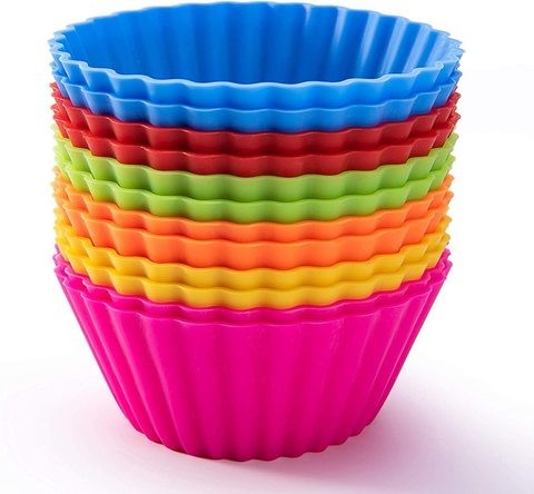 Sky Touch Round Silicone Cupcake Molds, 12 Pieces, 7 cm