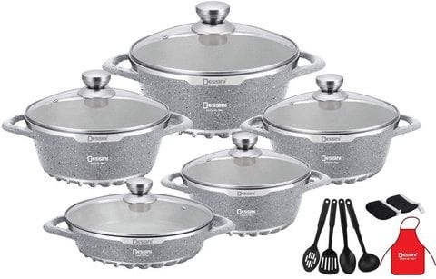 Granite cookware set 17pcs with kitchen utensils