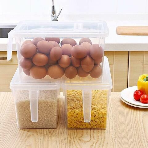 Awanto 3Pcs 5L Plastic Kitchen Storage Box Storage Containers Refrigerator Storage Boxes Vegetable Meat Storage Boxes Bathroom Storage Box