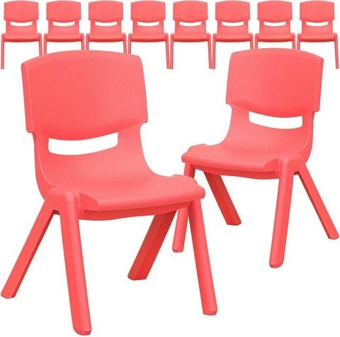 أثاث فلاش فلاش 10 قطع كرسي البلاستيكي القابل للتكديس مع ارتفاع 10.5 بوصة