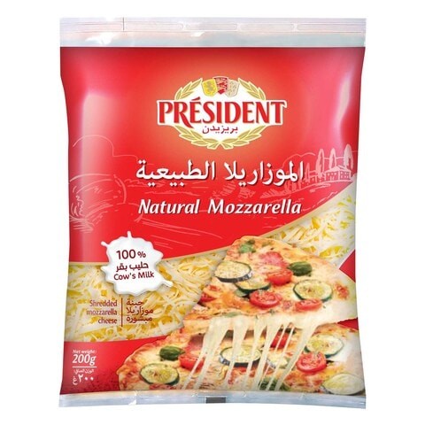 President shredded mozzarella cheese 200 gm