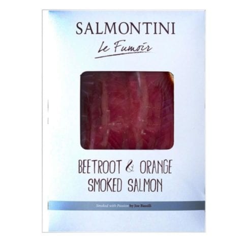 Salmontini beetroot and smoked salmon orange flavor 100g