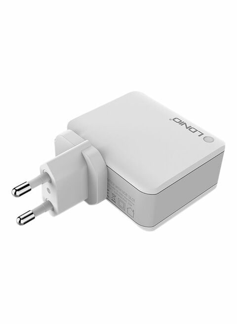 LDNIO 4-Port USB Wall Charger White