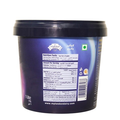 London Dairy Ice Cream Cookie & Cream 1 Liter