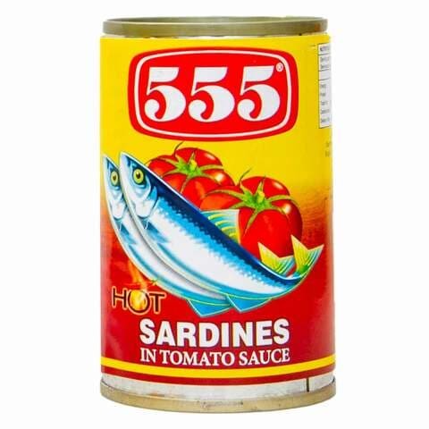 555 Hot Sardines In Tomato Sauce 155gm