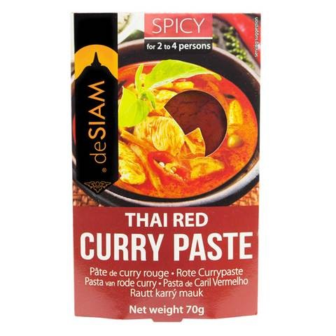 DE SIAM RED CURRY PASTE 70GM