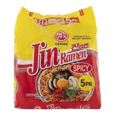 Otogi Noodles Korean Style Instant Hot Gin Ramen 120 g x Pack of 5