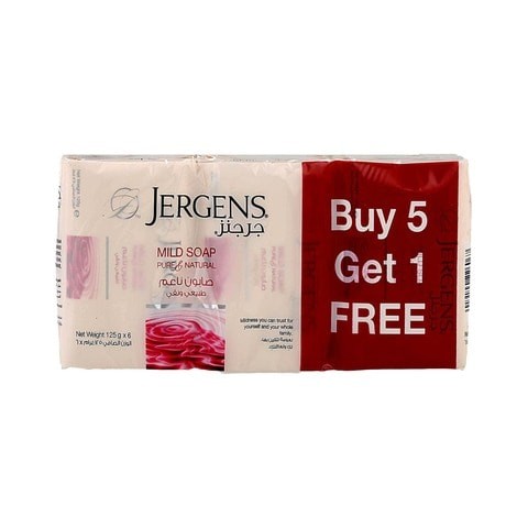 JERGENS PURE & NAT MILD SOAP 125GX6