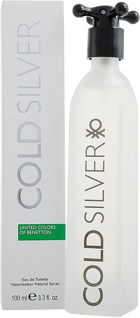 Cold Silver Eau de Toilette for Men by United Colors, 100 ml
