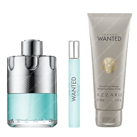 Azzaro Wanted Tonic (M) Set EDT 100 ml + EDT 7.5 ml + Hair & Body Shampoo 100 ml Fr