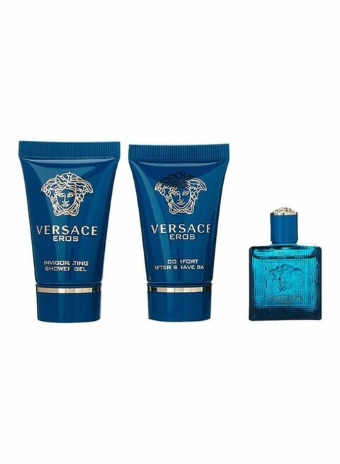 Versace Eros Perfume Set (1x EDT 5ml, 1x Shower Gel 25ml, 1x Mini After Shave Balm 25ml)