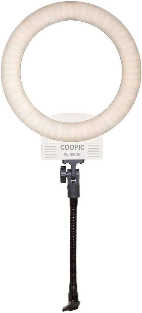 Coopic Rl-480Sii Bio-Color 3200K-5600K (12 Inches/31 Centimeters Outer, 36W, 240 Pieces LED Smd) Dimmable Ring Video Light With Bendable Tube (White Body)