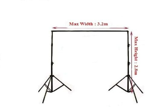 Coopic S06 2.8X3.2m Background Stand With 3X3m Green Cotton Muslin Background Backdrop For Lighting Photography