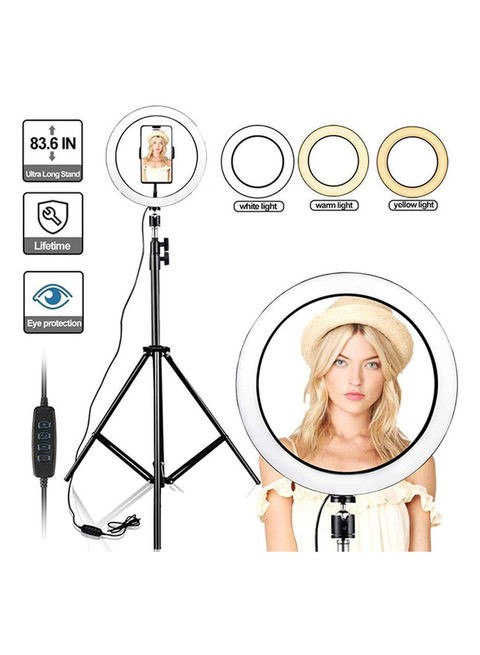 Generic 10 Inch- Ring Light Round Selfie Camera Lamp With Tripod Stand Black 5Watts