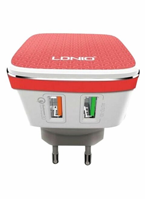 LDNIO Qualcomm 2.0 Quick Charge Adapters Red/White