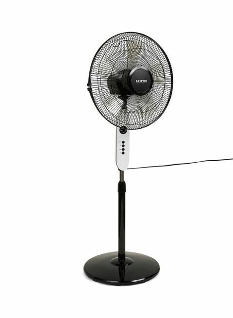 Krypton 60W 16-Inch Stand Fan With Remote Control KNF6113 Black / White