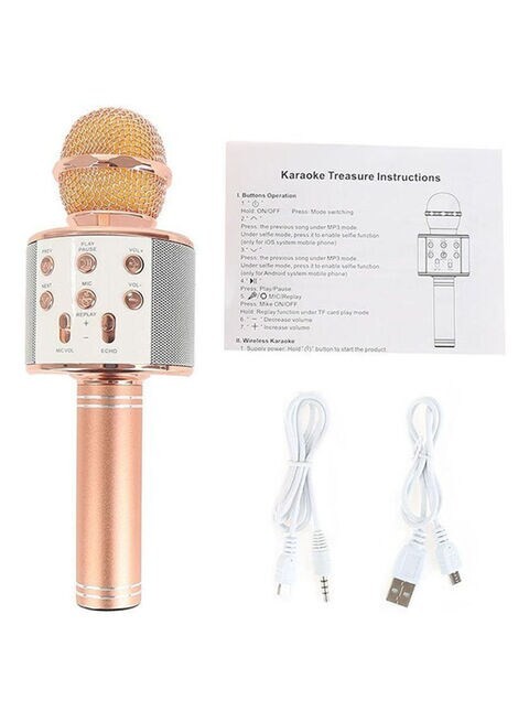 Generic Karaoke Mic Bluetooth Speaker Rose Gold/Silver